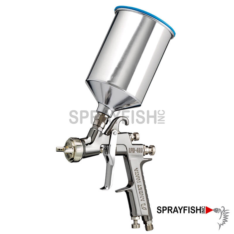 Anest Iwata LPH-400 Gravity Feed Spray Gun is ideal for large parts and medium to large spray patterns