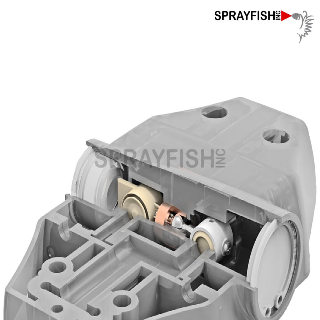 Sprayfish, Inc - Samoa Directflo Diaphragm Pump System Air Motor Pilot Valve Inside View