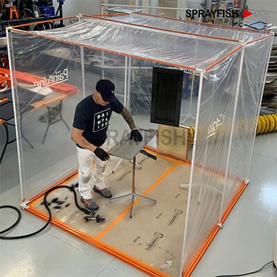 Sprayfish, Inc - The Paint Line Product Portable Jobsite Spray Booth System